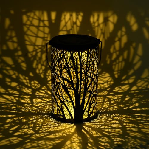 Linterna Solar Exterior, XRR LED Luz Solar Linterna Jardín Impermeable Vintage Solares Lámpara Navidad Decoracion para Balcon O Terraza, Jardin, Arbol Mesa, Camping