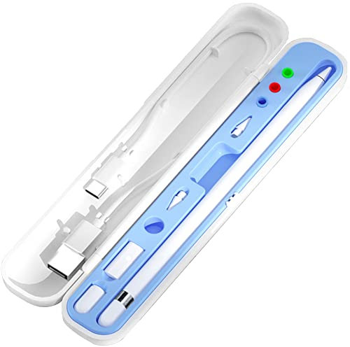 YINVA Pencil Case for Apple Pencil 2nd Generation and 1st Gen, Pencil Holder Storage Box Design for iPad Pencil Tips Accessories(Blue)