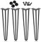 Sonnewelt Hairpin Legs tischbeine Metall schwarz Tischkufen Haarnadel Tischbein 12 mm, Hairpin Legs aus Stahl, 3-Stange Bein, 40 cm 4 Stück