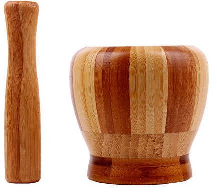 Syfunlv Kleiner Küchenmörser und Stößel, Holzmörser Set, Mörser mit Stößel Holz, Nachhaltiger Kräuter Gewürz-Mörser, Geeignet für Knoblauch, Chili, Erdnuss, Verschiedene Gewürze