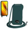 WenBaby Funda con Cuerda para Xiaomi Poco X3 NFC/Poco X3/Poco X3 Pro, Líquida Silicona Carcasa con Cordón Ajustable Collar Correa de Cuello, Cubierta Prueba Golpes con Microfibra Forro (Verde Oscuro)