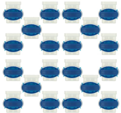 vhbw 20x connecteurs pour câble périphérique compatible avec Ambrogio robots de pelouse - Serre-câbles, étanches transparent/bleu