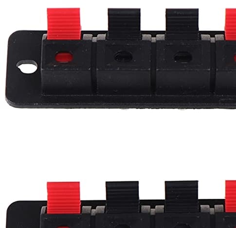 GANDE 2 Pcs Plastic 4 Positions Connector Terminal Push In Jack Spring Load Audio Speaker Terminals Breadboard Clip