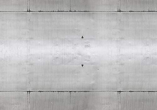 wandmotiv24 Fototapete Metall Eisen Grunge, 400 x 280 cm - selbstklebende Strukturtapete, Wanddeko, Wandbild, Wandtapete, Metallplatte grau Nieten M6608