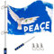ENYACOS Peace Fahne Peace Flagge(90x150 cm) mit Teleskop Fahnenmast Edelstahl, Friedenstaube Flagge, Friedensfahne,Peace Dove Garden Flag, Polyester, Friedenstaube Flagge für Outdoor Dekoration (B)
