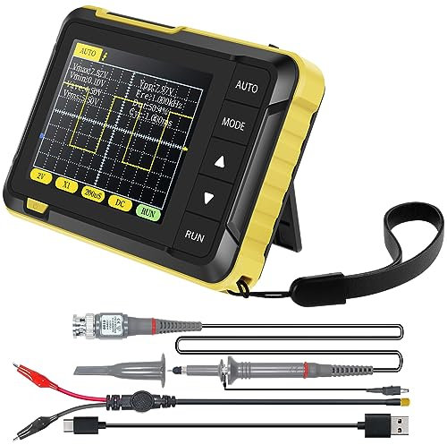 BAODBF Handheld Oscilloscope Kit 1000mAh Portable Mini Digital Oscilloscope 2.8inch Screen Professional DSO152 Small Oscilloscope 2.5MS/s Sampling Rate 200KHz Bandwidth for Measure Waveform