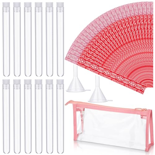 Clysee 79 Pcs Secret Tampon Flask Set Includes 25 pcs 0.5 oz Hidden Tube Flasks Plastic Disguised Beverage Tubes 50 Reusable Wrappers 2 Clear Case Funnel for Alcohol Liquor Cruise (KEN-Clysee-0396)