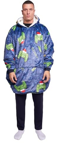 GC GAVENO CAVAILIA Adults Xmas Blanket Hoodie Oversized | Sherpa Fleece Christmas Hoodie Women Men | Super Warm Swearshirt Wearable Throw Blanket | Xmas Best Gift