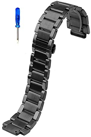 TEMKIN For Hublot for Yubo Uhrenarmband for Big Bang for Classic for Fusion Männer Frauen Massives Edelstahlarmband Armband 27mmx19mm (Color : Black, Size : 27-19mm)