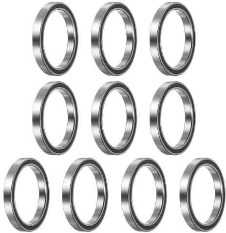 sourcing map 10 Stück 6705-2RS Rillenkugellager, 25 x 32 x 4mm Z2 Doppelt gummierte Chromstahl-Lager, Schwarz