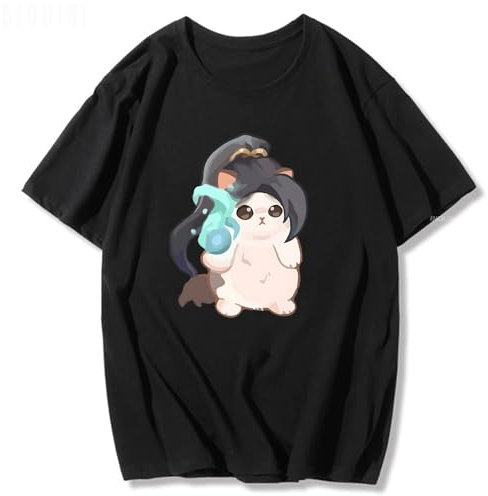 Cat Cute Sage Valorant Tshirt Game Arrival Tees Harajuku 100% Cotton Casual Man's Gift Idea Short Sleeve Black M.jpg.jpg Black XXL