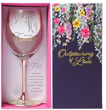 Pavilion - Amazing Friend - 19 oz Stemmed Wine Glass Bestie Best Friend BFF