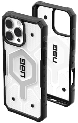 URBAN ARMOR GEAR UAG Designed for iPhone 16 Pro Max Case 6.9 Pathfinder Clear - Compatible with MagSafe Charging Rugged Shockproof Anti-Slip Military Grade Protective Cover, Ice
