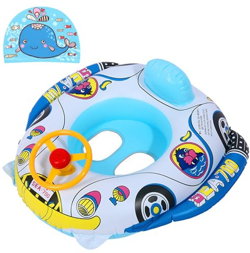 JSTHHTT Bébé Anneau de Natation, Bouee Bebe, Bébé Siège de Piscine, Natation pour Enfants Volant Jouets, Bouée Siège Gonflable, Flotteur Bague de Natation, pour Enfants Bébé