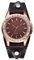 OIDEA Damen Uhren Leder Armbanduhr: Braun Zifferblatt Minimalistische Analog Quarz Uhr Steampunk Diamant Strass Geschenk für Freundin Schwester Mutter Familie