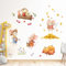 Tanlaby Herbst Tiere Wandaufkleber Maus Igel Ahornblatt Wandsticker Blumen Kürbis Wandtattoo Herbst zum Abziehen und Aufkleben Wanddeko für Kinderzimmer Babyzimmer Wohnzimmer Schlafzimmer Flur
