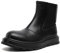 MANLADUO Botas Chelsea de suela gruesa para hombre, botines planos sin cordones, Negro -, 43 EU