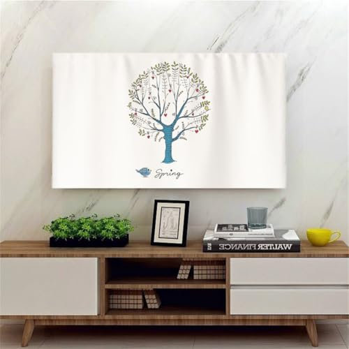 Hiseng TV Protector Cover, Dust TV Screen Monitor Screen Cover 22-75 inch All-Inclusive Dust-Proof TV/PC Display Protector Indoor Living Room Decoration Dust Cover (22 inch,tree)