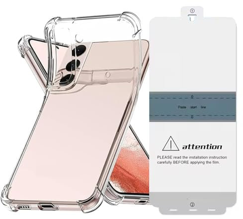 2 in 1 Phone Case for Samsung Galaxy S20 FE, 1.5mm Shockproof TPU Bumper Cover, Anti-Scratch And HD Clear TPU Hydrogel Soft Screen Protector Film With Guide for Samsung Galaxy S20 FE