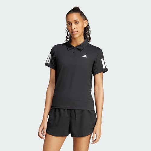adidas Women's Club Tennis Climacool 3-Stripes Polo, Black, S