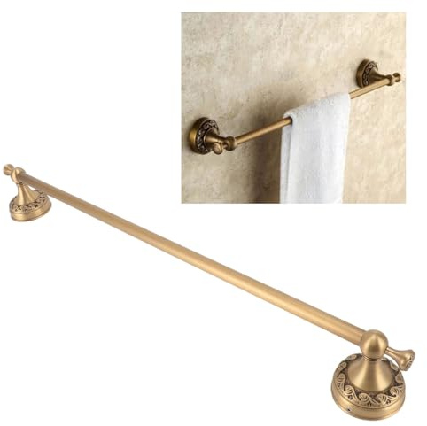 Antique Bathroom Towel Bar, Brass Wall Mount Towel Hanger, Wall Mount Bathroom Accessories Towel Bar Hanger Vintage (Single)