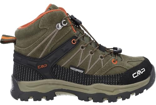 CMP Unisex Kinder Kids Rigel Mid Trekking Shoes WpTrekking-Schuhe | Clima Protect, rockene Füße, atmungsaktiv, griffige Sohle, schnelles Schnüren, stabiler Knöchelhalt, Lederschuhe, Outdoor
