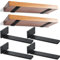 4 Pezzi Staffe per Mensole Pesanti, Staffa Angolare Nascoste Galleggianti, Supporto da Appendere Alla Parete, Staffa a L con Viti per Scaffali (Nero, 20cm)
