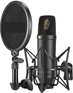Msuiiixcccc Microphone Nt1 Large-Diaphragm Cardioid Condenser Microphone Ultra-Low Noise and Wide Dynamic Range for Pop, Rock and Hip-hop Suitable for Anchor, Dubbing Studio, Recording, st