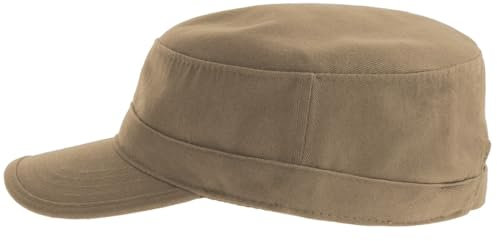 Hatstar Unisex Cap im Military-Stil | aus robustem Baumwoll-Twill | Klettverschluss verstellbar | Damen Herren, Kinder (Khaki)