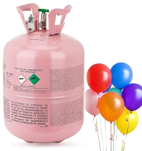 Decoraparty Bombola Elio Rosa per 50 Palloncini, Bomboletta con Elio Compresso Usa e Getta da 0,36 m³ di Gas elio, per Feste, Eventi, Compleanno, Helio - 1 pz