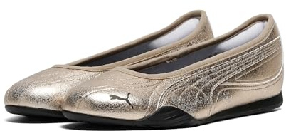 PUMA Ballerines métalliques Catch Whisper Femme 42, Gold Black