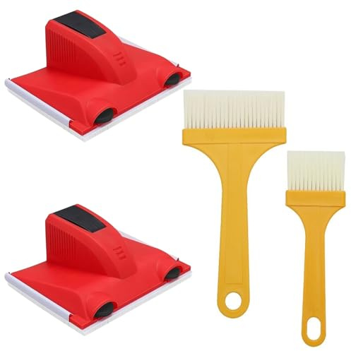 4-Piece Paint Cutting in Tool, Edge Painting Tool, Cleaning Brush Set with Synthetic Bristles, Versatile Chip Brushes for Chalk Paint, Grout Brush for Tile Floors and Window Track Cleaning Tools