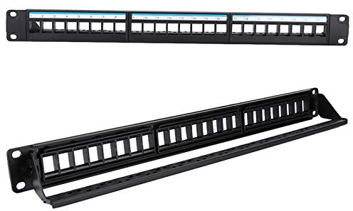 Lazmin112 Patchpanel, Cat6 RJ45, 19-Zoll-Schalter Zur Rack-Montage, 24-Port-MIT-Hinterer Liste