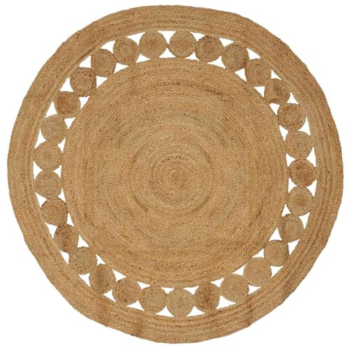 vidaXL Bereichsteppiche Natur Ø 180 cm Jute