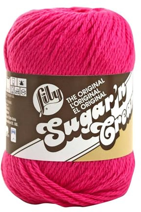 Lily Sugar 'n Cream Garn, hot pink, 60 ml
