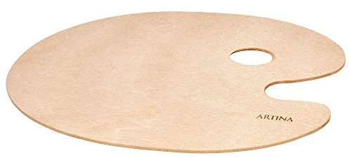 Artina - Palette Ronde en Bois pour mélange de Peinture - 25x30cm