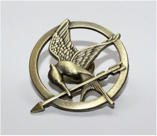Broche retro de bronce con diseño de Juegos del Hambre en 2 estaciones