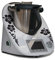 Grafix Thermomix TM5 & TM6 Aufkleber - Hibiskus mit Ranke in Grau, Wasserdicht für Glatte Oberflächen, Dekoration oder Personalisierung des Thermomix TM5, Vinyl, Indoor
