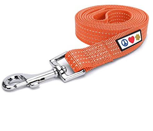 Pawtitas Hundeleine 1.8 M Leine Reflektierende Leine Hund Welpenleine bequemer Griff Hundeleine Hundetraining Leine für Hunde Extra kleine Hundeleine/kleine Hundeleine Orange Hundeleine