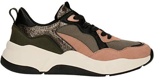 BULLBOXER Damen Sneaker, Frauen Low Top Sneaker,Halbschuh,Schnürschuh,Strassenschuh,Freizeitschuh,Wedge Sneaker,Keil-Absatz,Multi,38 EU / 5 UK