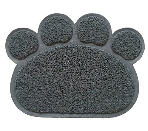 Hunde Vorleger Matte Pad,KINGCOO Katzentoilette Matratze Haustier-Tischset Platzmatte Tischmatte für Hunde Katzen,30X40CM Kleine Elastische PVC Pfote Desig (Grau)