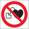 vsafety 51005 at-s Keine Herzschrittmachern Logo-Zeichen, quadratisch, 200 mm x 200 mm (3 Stück)