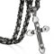 OIDEA Vatertagsgeschenk Herren Kreuz Halskette mit Anhänger, Vintage Biker Edelstahl Jesus Kruzifix Anhänger mit Königskette Ketten 55cm, schwarz Silber (Kreuzanhänger Zirkon)