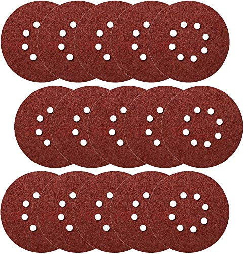 20x Klettscheiben Ø 150mm 8 Loch Klett Schleifpapier Exzenterschleifer Schleifscheiben Klettschleifscheiben Klettbefestigung z.B. für Hilti WFE DeWALT Makita Körnung 120