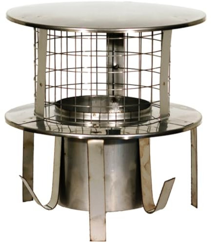 StoveMaestro 5 Unpainted Silver Pot Hanging Cowl for Fixing Chimney Liner at top of Chimney