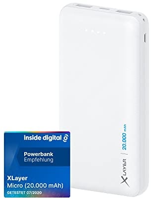 Xlayer Zusatzakku Powerbank Smartphones/Tablets (20000mAh, Weiß)