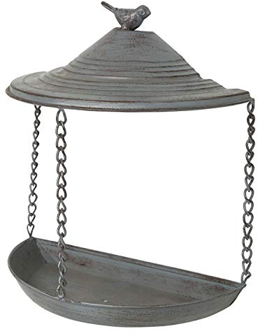 TRIXIE 55513 Vogeltränke/-Bad zur Wandmontage, Metall, 400 ml/22 × 25 × 11 cm, grau