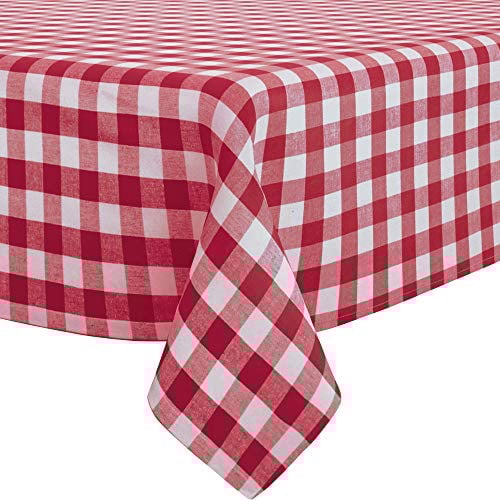REDBEST Tischwäsche Tischdecke Landhaus karo Nashville rot Größe 130x200 cm - strapazierstark, langlebig, glattes Gewebe, mit Kuvertsaum (weitere Farben, Größen)