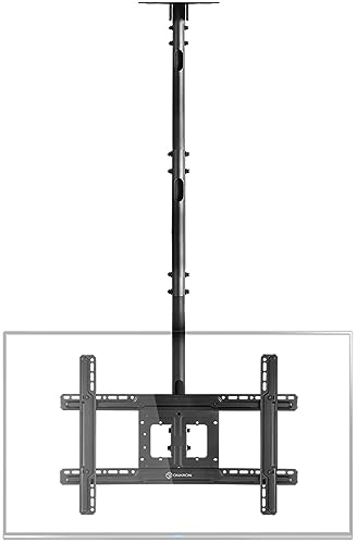 ONKRON Supporto TV Parete e Soffitto da 32 a 80 pollici - Porta Televisore a Muro Nero con Peso fino a 68 kg - Porta TV da Parete e Soffitto con max VESA 600x400 mm/Asta Televisore Girevole N2L-B