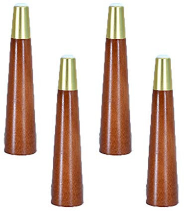 4 Stück Holz Tischbeine Gerader Kegel Massivholz Konisch Ersatz Möbelfüße Möbelbeine für Sofa Bett Schrank Holz Möbel Beine Ersatz für Schrank Stuhl Couch Bett Füße(Walnut18cm)